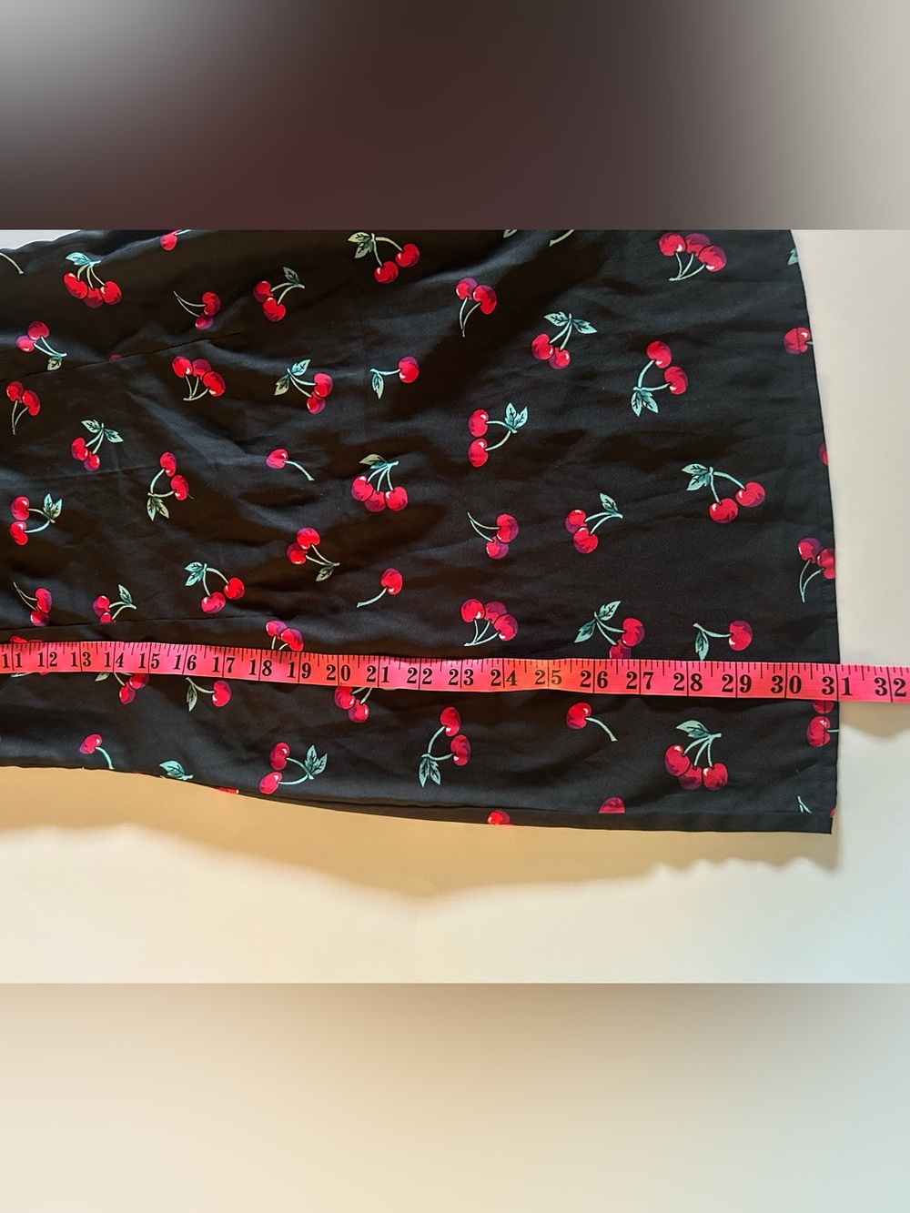 Black Cherry Print Tie-Strap Mini Dress Women’s Size S - Picture 13 of 13